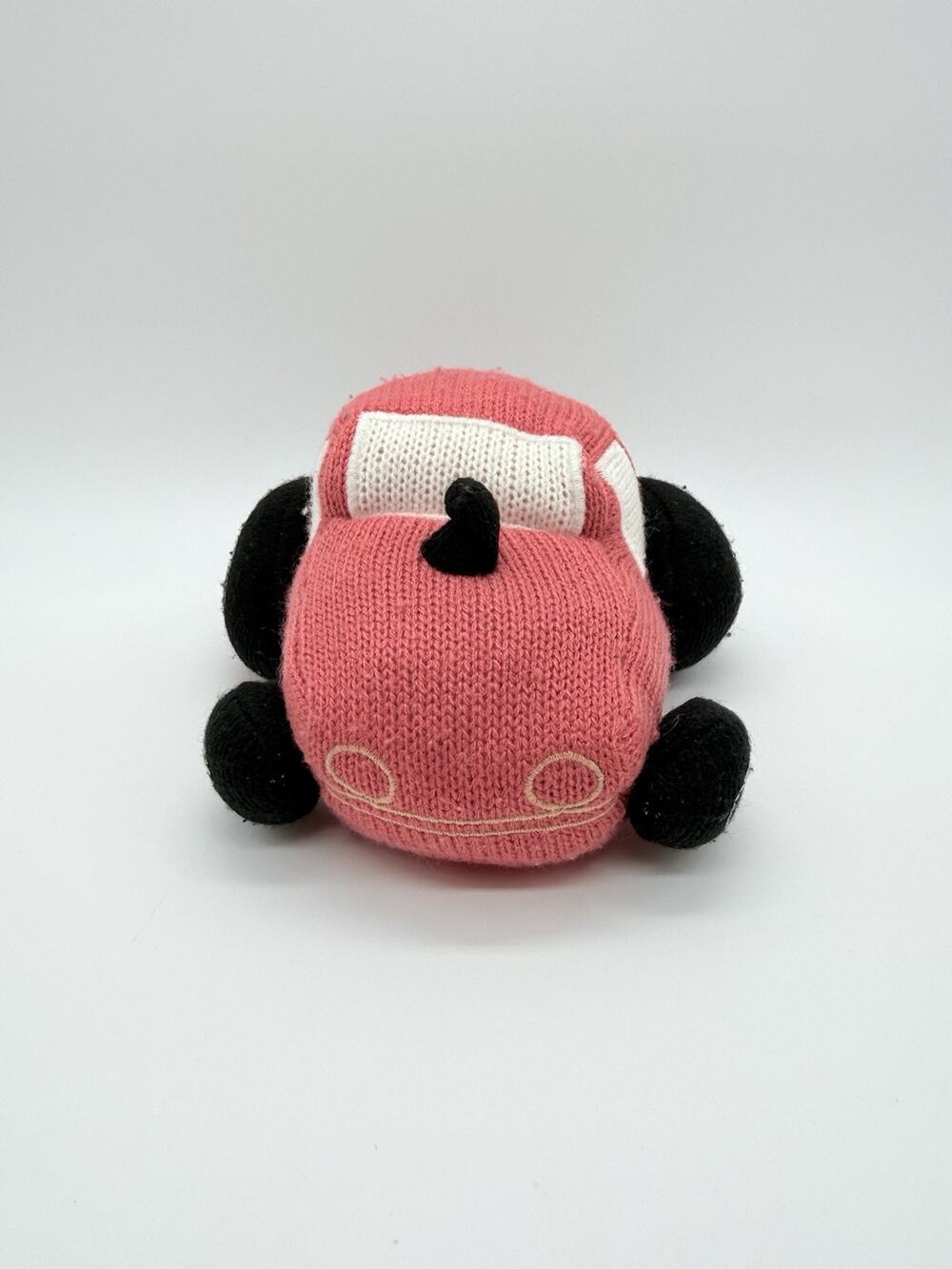 Cloud Island Pink Knit Plush Car Stuffed Vehicle Toy Soft Nursery Decor